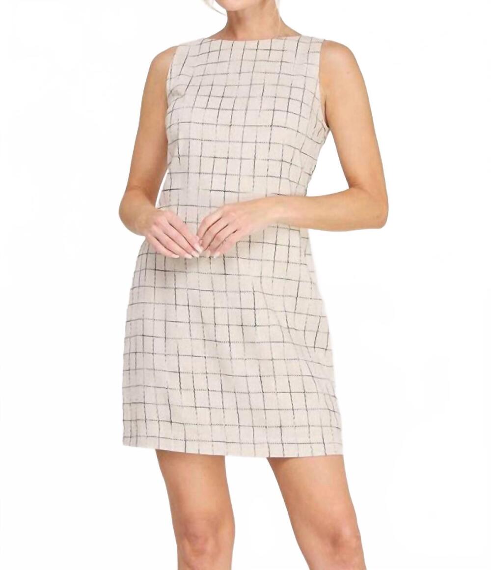 NEW ALLIE ROSE grid pattern mini dress in natural